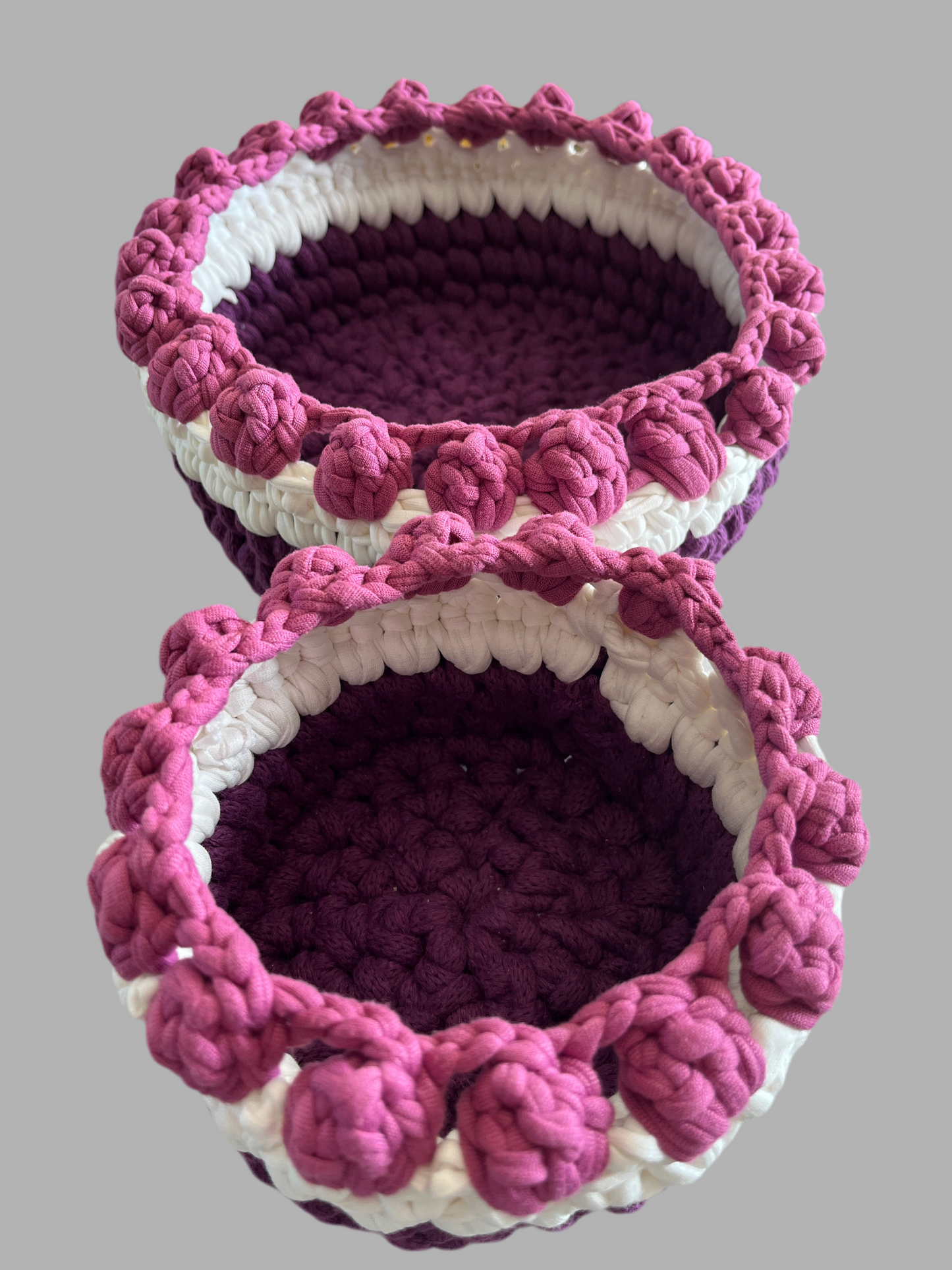 Purple white basket