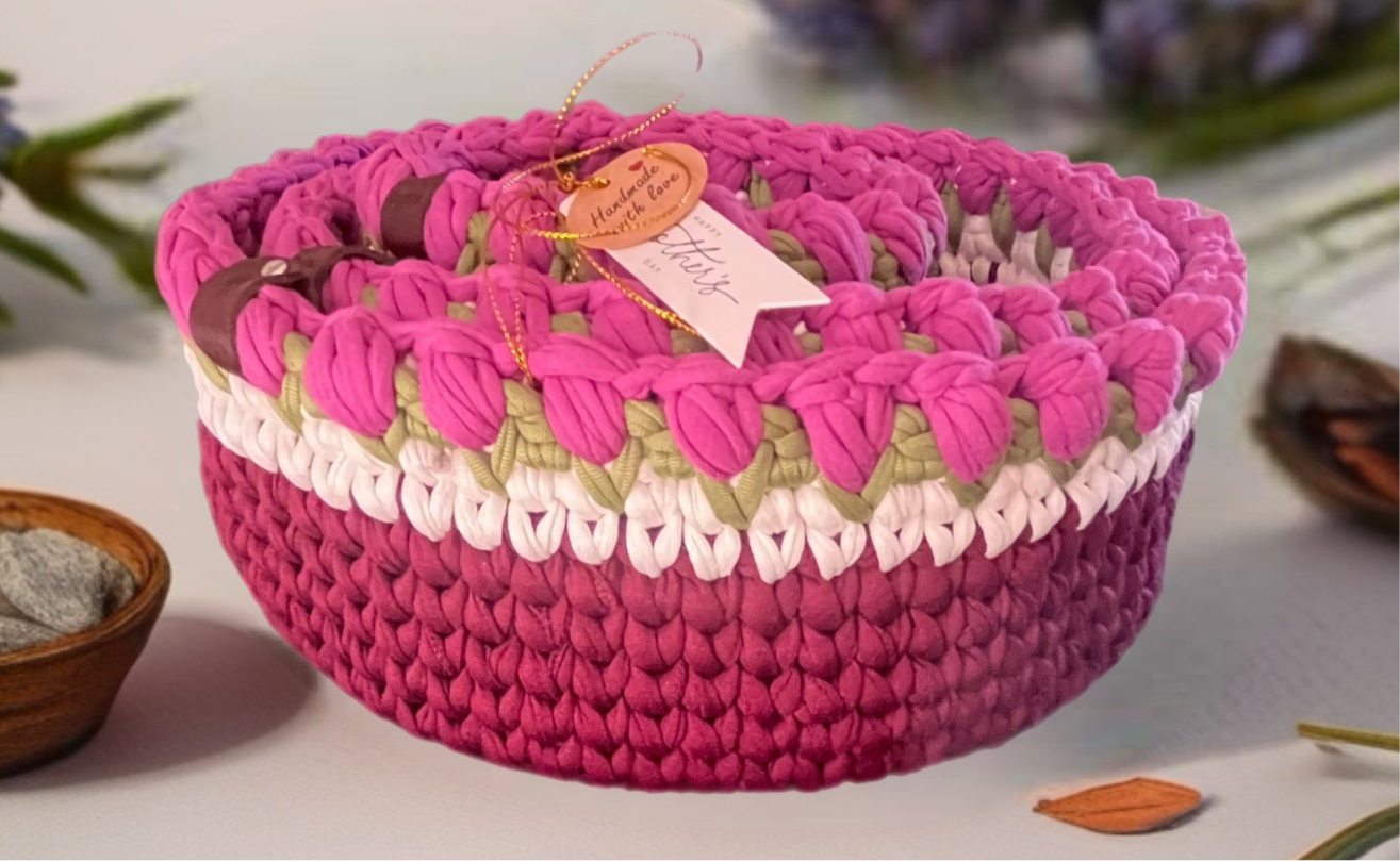 3 in 1 Basket set with wooden bottom