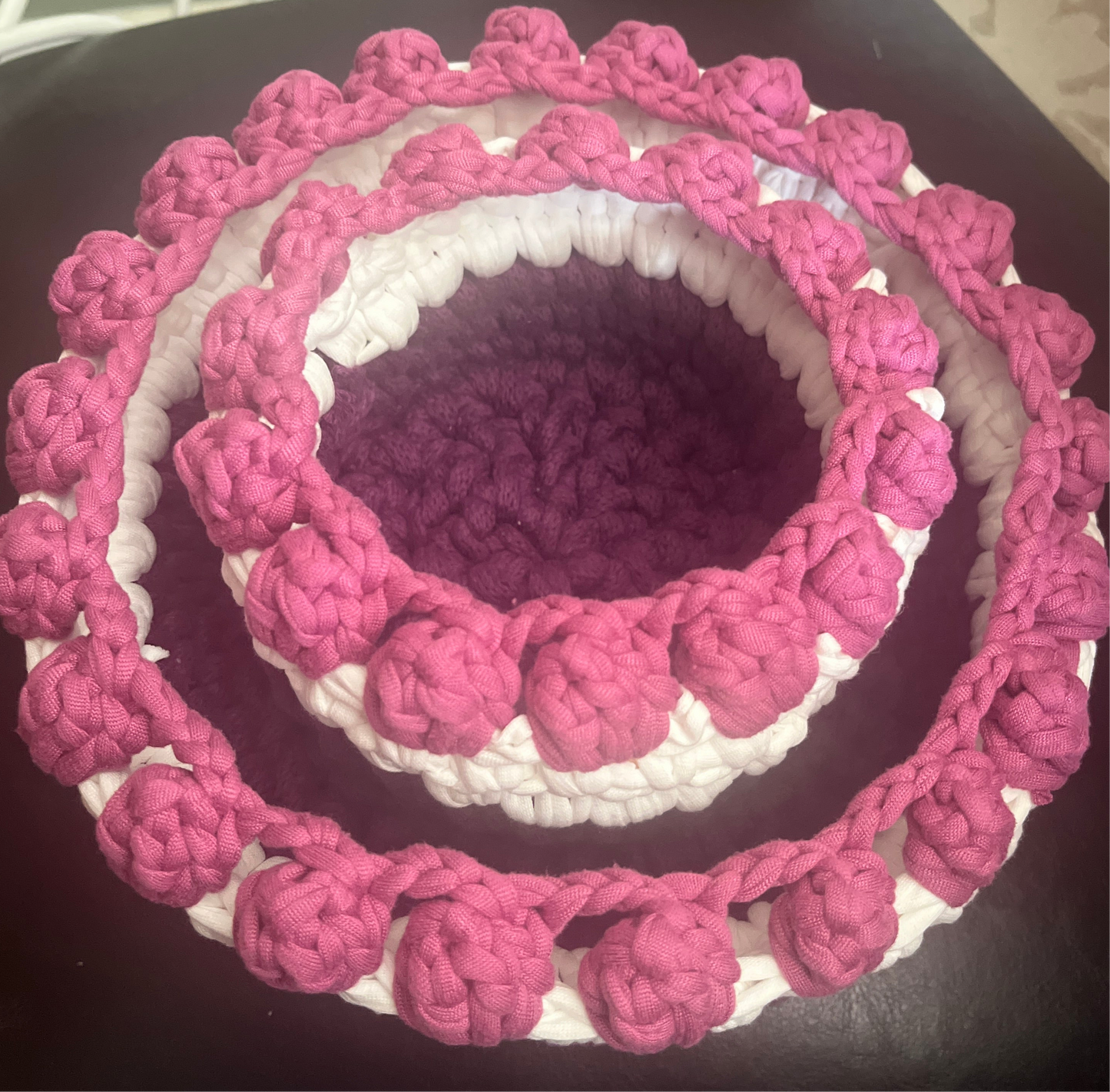 Purple white basket