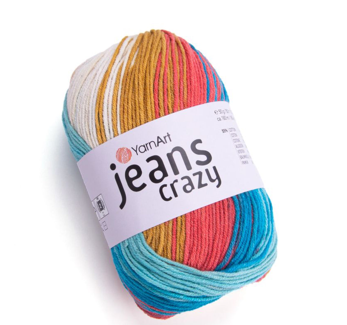 YarnArt Jeans Crazy Yarn 50g/ball - Soft and Lightweight Cotton Fabric for Summer Dresses