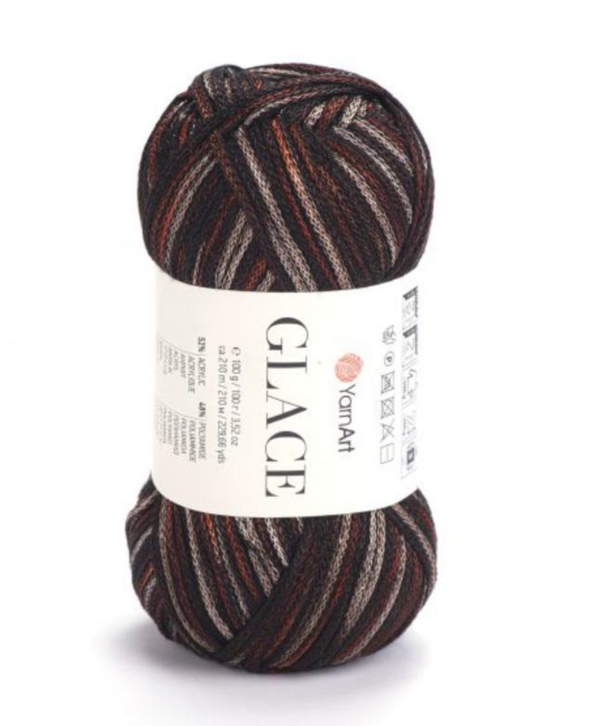 YarnArt Glace 100g Ball - 52% Acrylic 48% Polyamide - 210m Length - Ideal for Crochet & Knitting - Comfortable & Durable Yarn