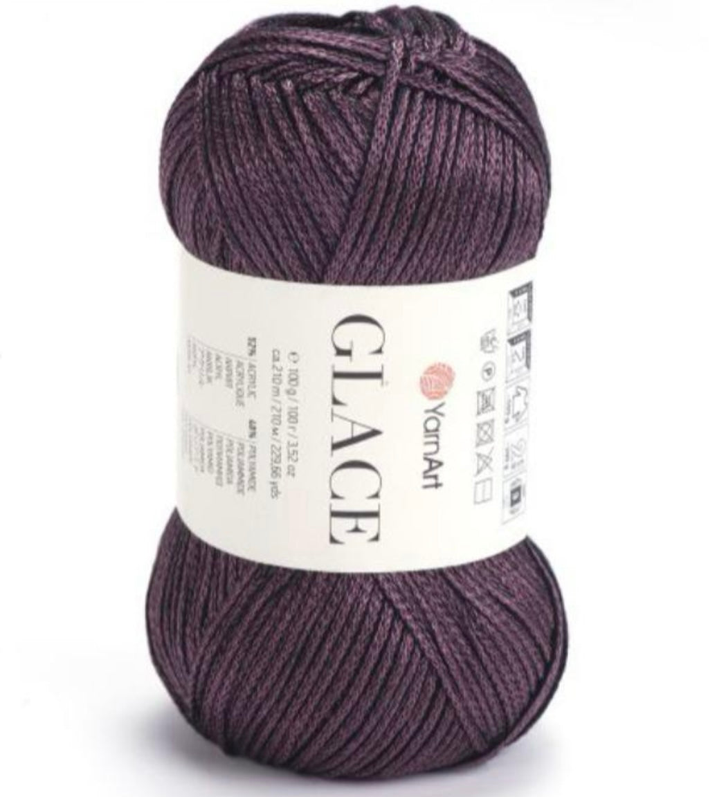 YarnArt Glace 100g Ball - 52% Acrylic 48% Polyamide - 210m Length - Ideal for Crochet & Knitting - Comfortable & Durable Yarn