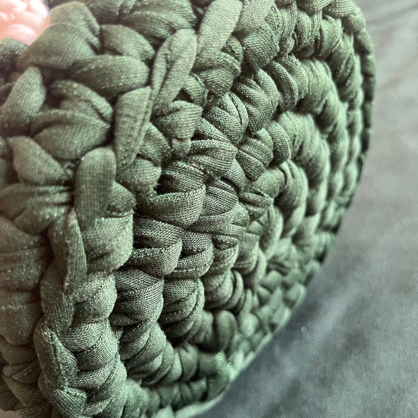 Green and white basket