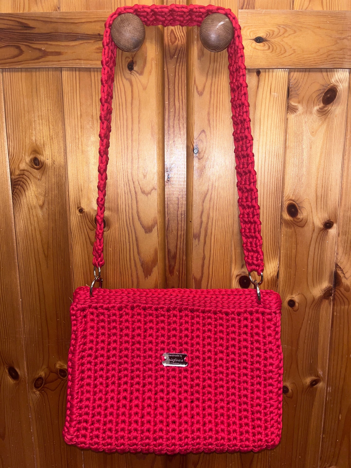 Red shoulder bag