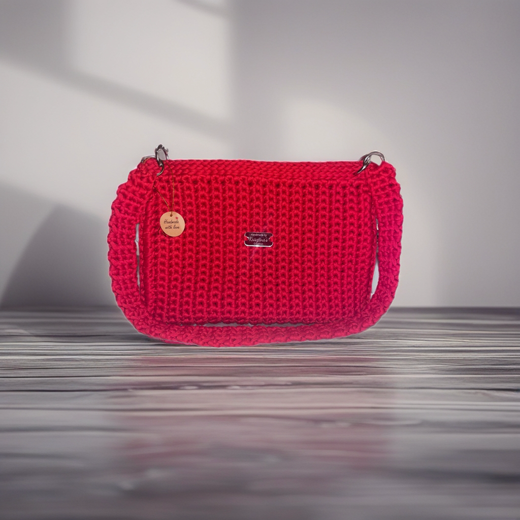 Red shoulder bag