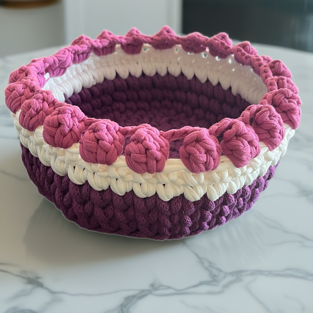 Purple white basket