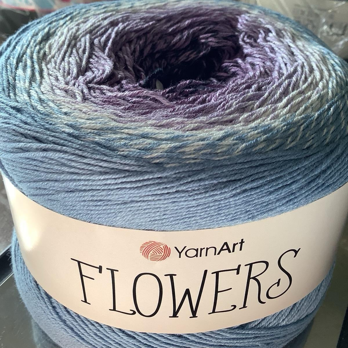 YarnArt Flowers Cake Yarn - Soft and Long-lasting Crochet - 250g/1000m