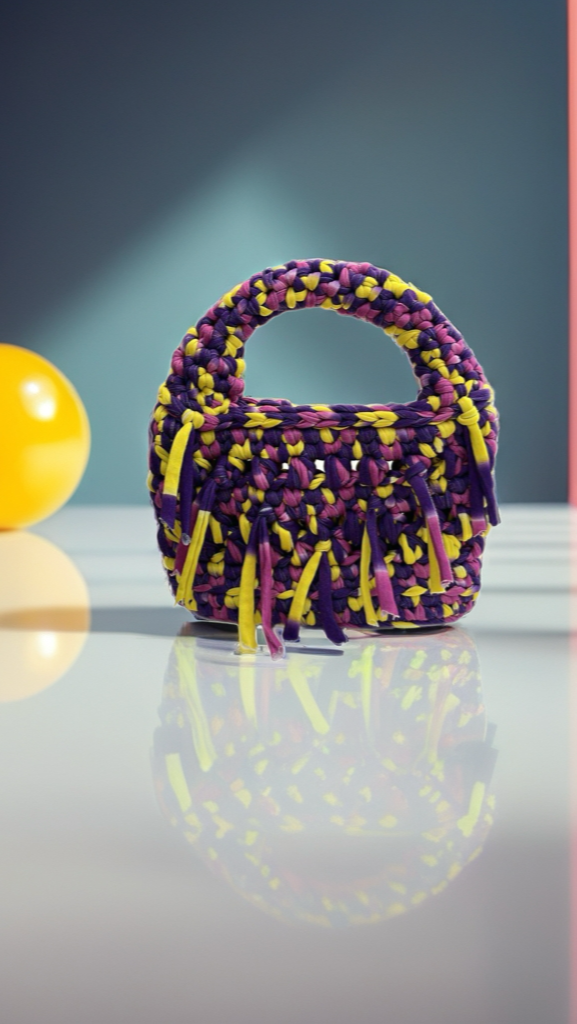 Vibrant purple-yellowish handbag for teens