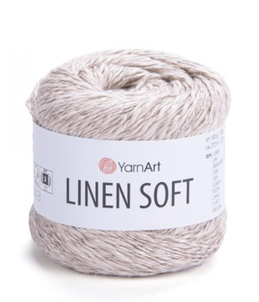 YarnArt Soft Linen Yarn for Knitting and Crochet - Natural Blend of Linen, Viscose and Cotton