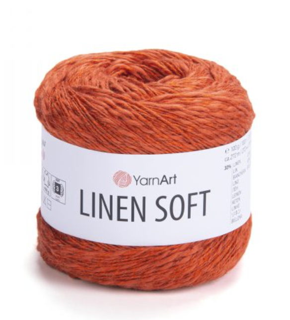 YarnArt Soft Linen Yarn for Knitting and Crochet - Natural Blend of Linen, Viscose and Cotton