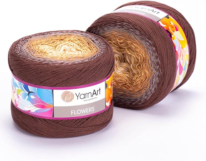 YarnArt Flowers Cake Yarn - Soft and Long-lasting Crochet - 250g/1000m