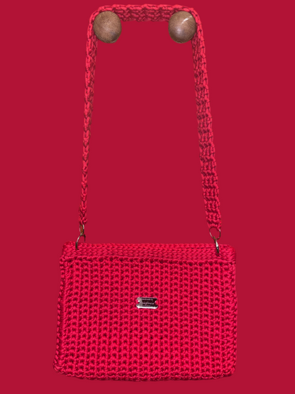 Red shoulder bag