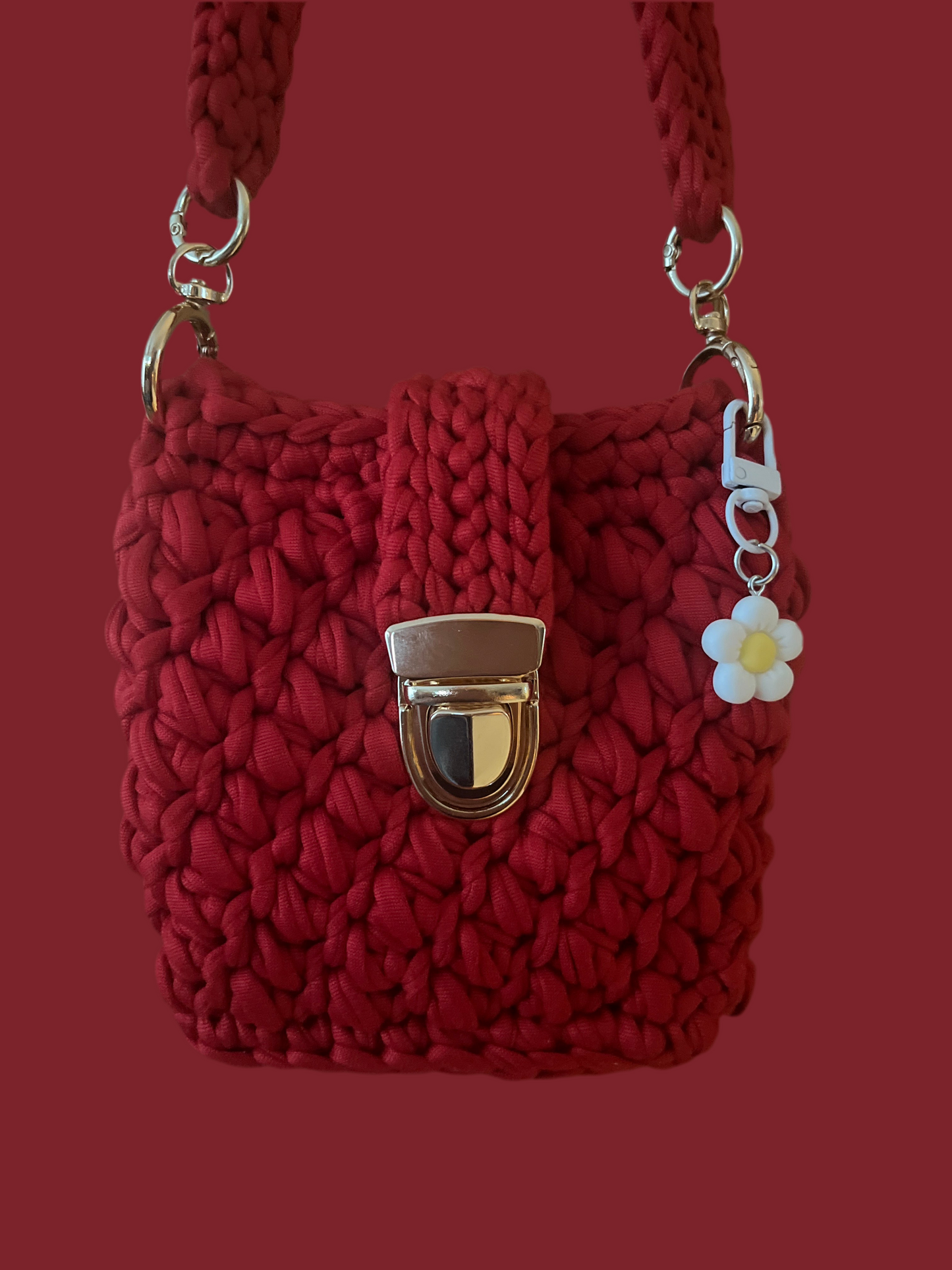 Vibrant red colour handbag for kids and teens