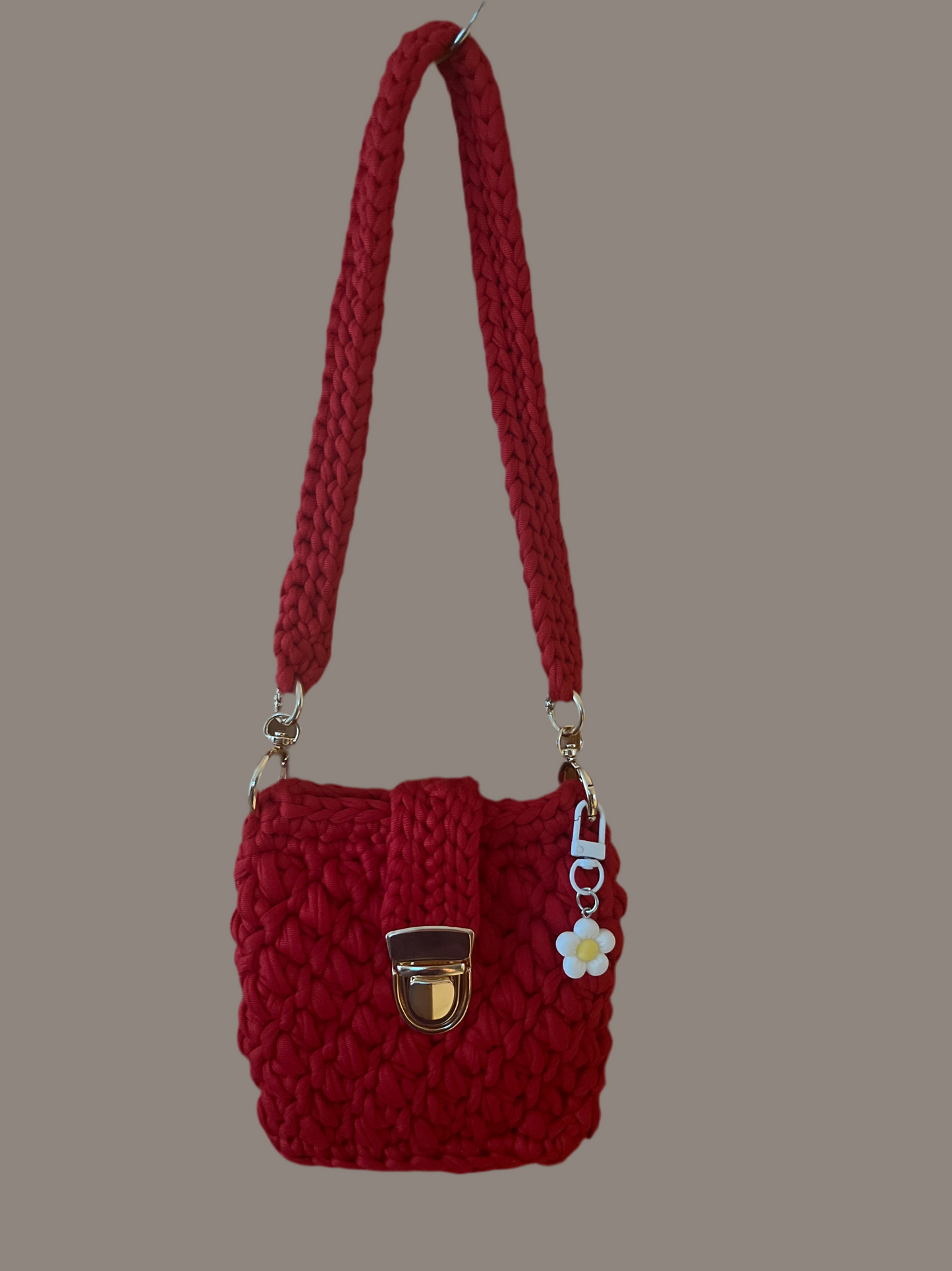 Vibrant red colour handbag for kids and teens