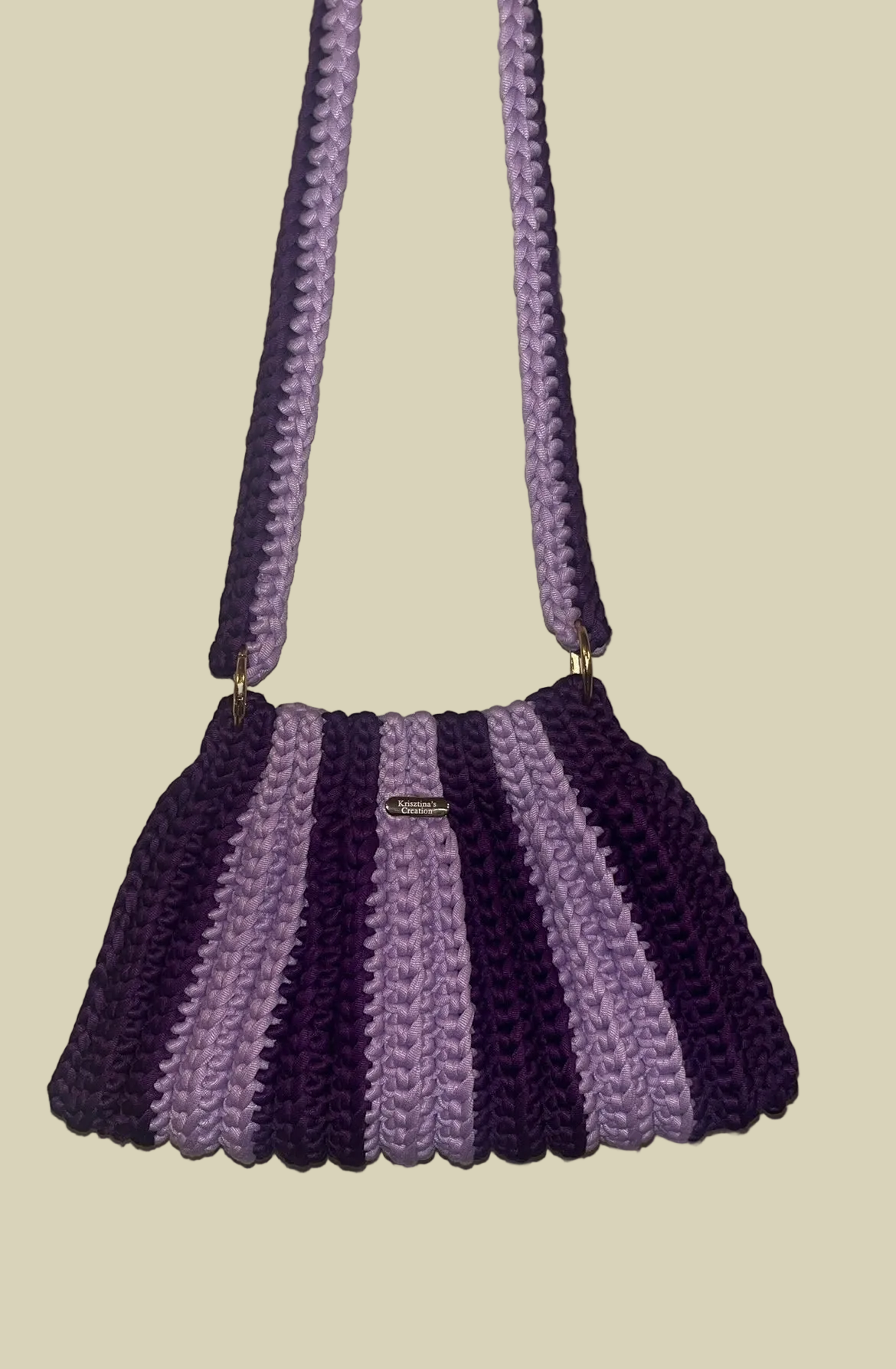 Krisztina’s Creation lavender and purple shoulder bag