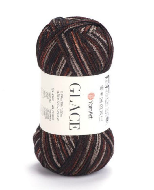 YarnArt Glace 100g Ball - 52% Acrylic 48% Polyamide - 210m Length - Ideal for Crochet & Knitting - Comfortable & Durable Yarn