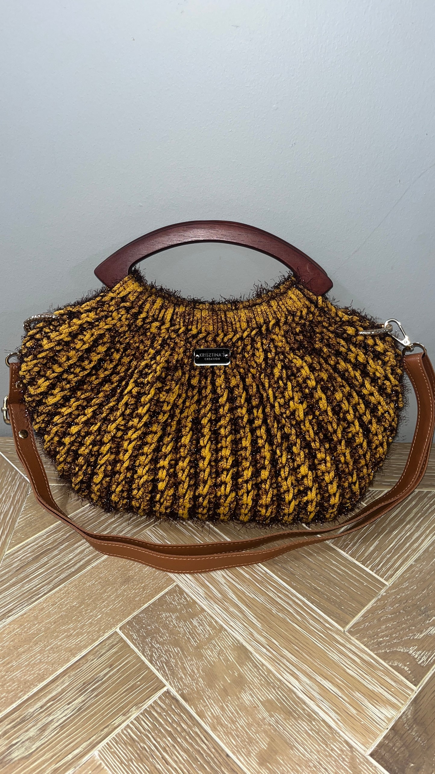 Mustard-brown handbag