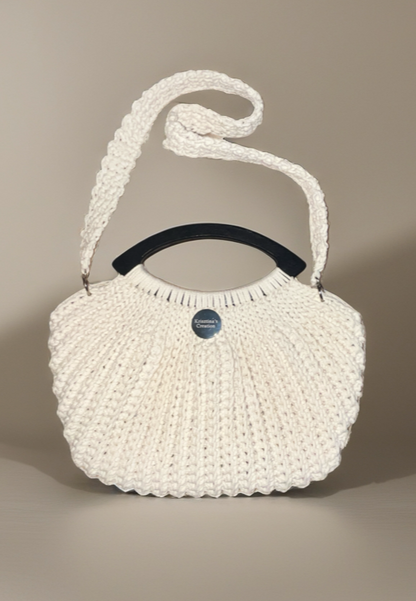 Krisztina’s Creation Ivory Curve Crochet Bag– Handmade Everyday Handbag