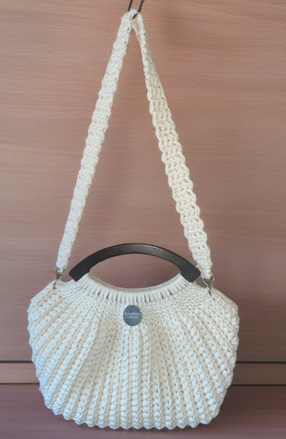 Krisztina’s Creation Ivory Curve Crochet Bag– Handmade Everyday Handbag