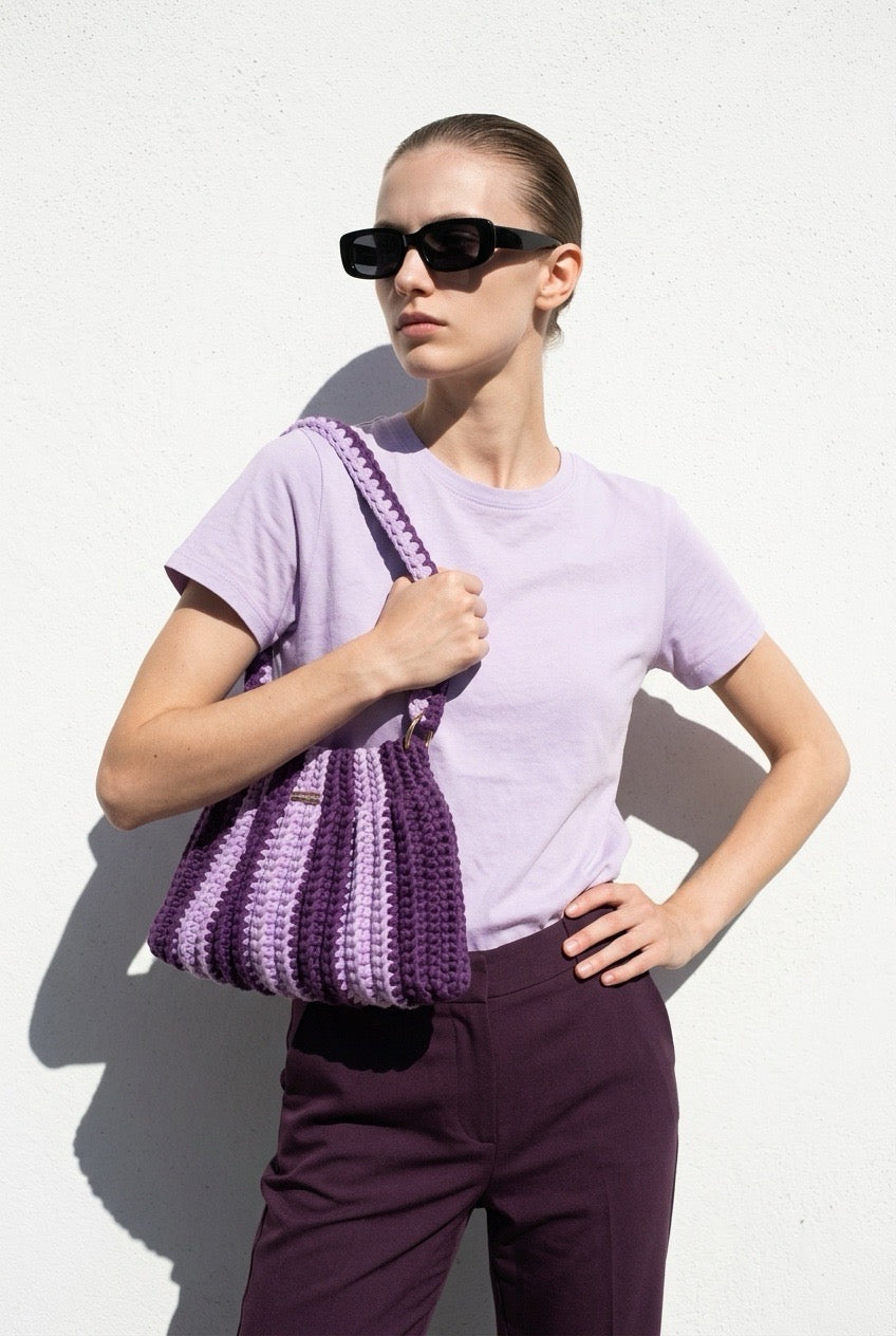 Krisztina’s Creation lavender and purple shoulder bag