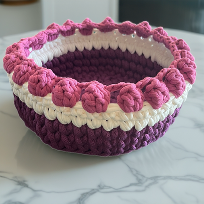 Purple white basket