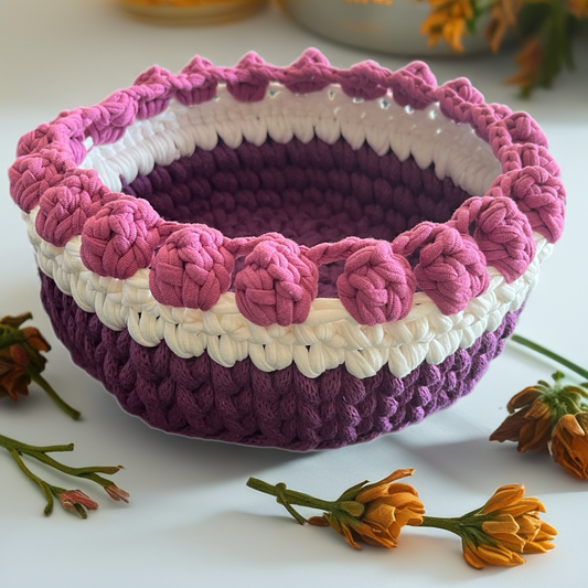 Purple white basket