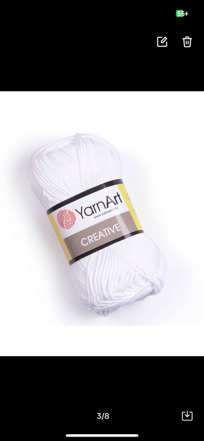 YarnArt Creative 100% Cotton Yarn for Knitting and Crochet - 50g crochet