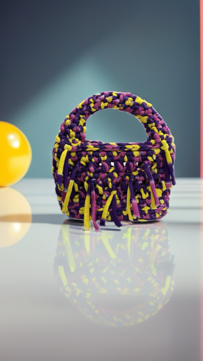Vibrant purple-yellowish handbag for teens