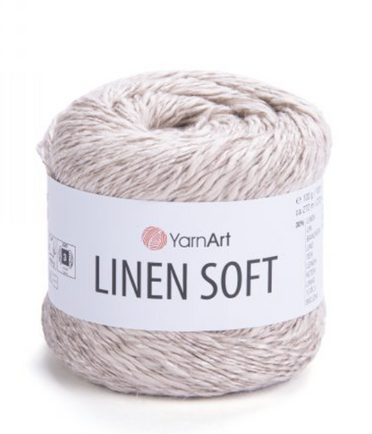 YarnArt Soft Linen Yarn for Knitting and Crochet - Natural Blend of Linen, Viscose and Cotton