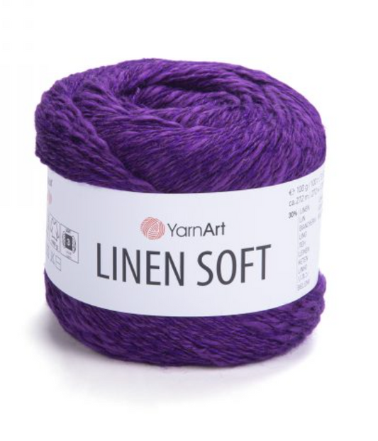 YarnArt Soft Linen Yarn for Knitting and Crochet - Natural Blend of Linen, Viscose and Cotton